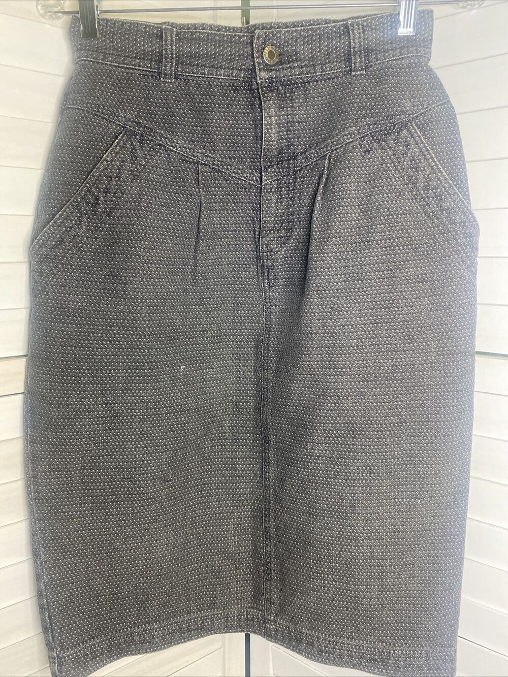 Vintage D.D. Sloane Denim Gray Skirt Sz 9/10 Midi Length